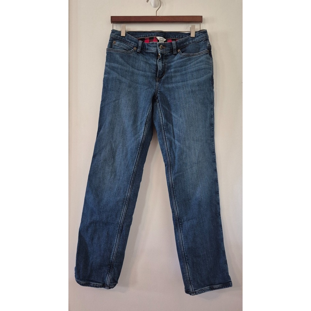 Duluth Trading Co Flannel Lined Jeans Women's Size 8 x 31 Straight Cabincore